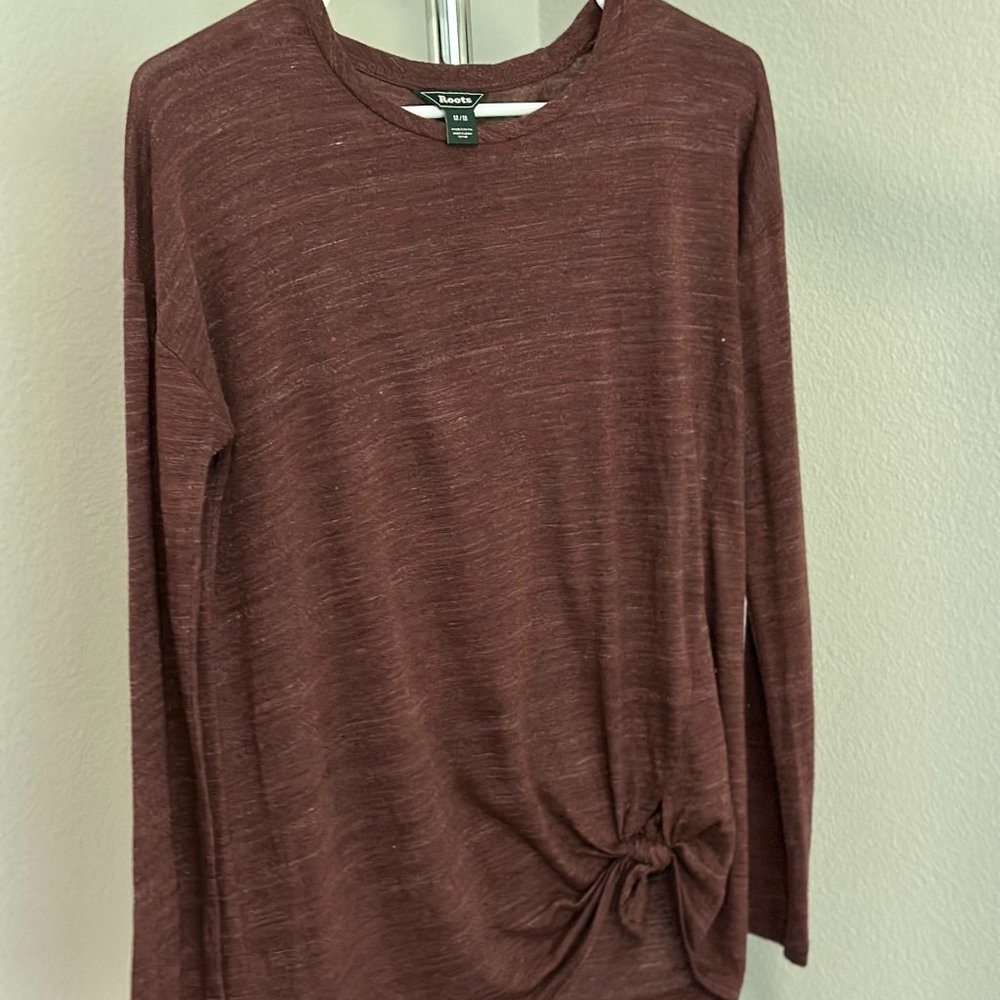 Roots Long Sleeve Orange Tie Knot Shirt